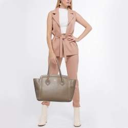 Furla Beige Leather Large College Tote