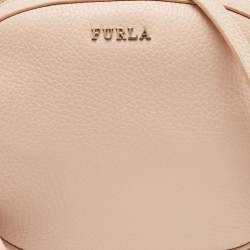 Pre Owned Furla Blush Pink Leather Mini Cara Crossbody Bag