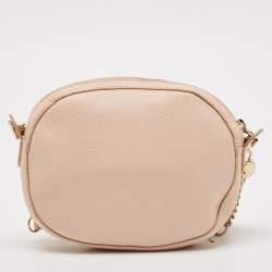 Pre Owned Furla Blush Pink Leather Mini Cara Crossbody Bag