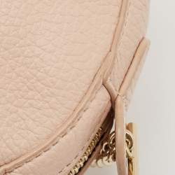 Pre Owned Furla Blush Pink Leather Mini Cara Crossbody Bag