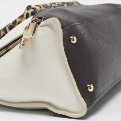 Furla Multicolor Leather Leopard Print Detail Satchel
