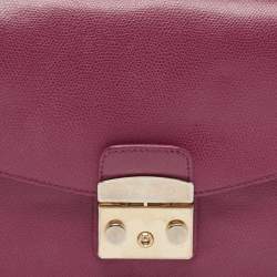 Pre Owned Furla Pink Leather Metropolis Shoulder Bag