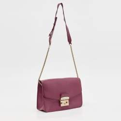 Pre Owned Furla Pink Leather Metropolis Shoulder Bag