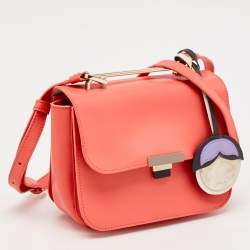 Furla Orange Leather Elisir Crossbody Bag