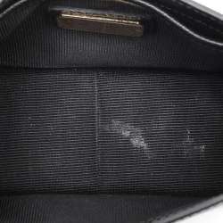 Pre Owned Furla Beige/Black Leather and Velvet Mini Metropolis Embellished Crossbody Bag