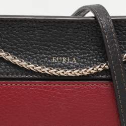 Pre Owned Furla Tricolor Leather Like Crossbody Bag