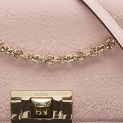 Pre Owned Furla Pink Leather Mimi Shoulder Bag