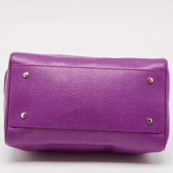 Furla Purple Leather Medium Alissa Boston Bag