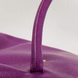 Furla Purple Leather Medium Alissa Boston Bag
