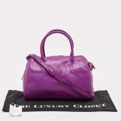 Furla Purple Leather Medium Alissa Boston Bag
