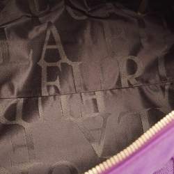 Furla Purple Leather Medium Alissa Boston Bag