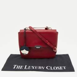 Furla Burgundy Leather Elisir Shoulder Bag