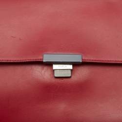 Furla Burgundy Leather Elisir Shoulder Bag