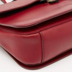 Furla Burgundy Leather Elisir Shoulder Bag