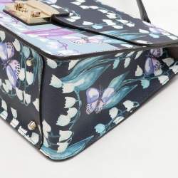 Furla Multicolor Flower and Butterfly Print Coated Canvas Metropolis Top Handle Bag