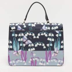 Furla Multicolor Flower and Butterfly Print Coated Canvas Metropolis Top Handle Bag