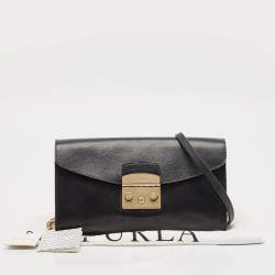 Furla Black Leather Metropolis Shoulder Bag