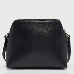 Furla Black Leather Dome Crossbody Bag