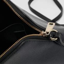 Furla Black Leather Dome Crossbody Bag