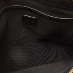 Furla Black Leather Floral Handle Flat Zip Pouch Clutch