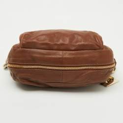 Furla Brown Leather Pebbled Hobo