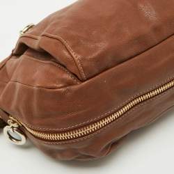 Furla Brown Leather Pebbled Hobo