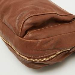 Furla Brown Leather Pebbled Hobo