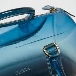 Pre Owned Furla Ombre Blue Rubber Candy Satchel