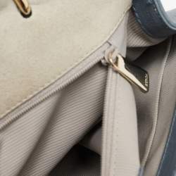 Furla Light Blue Leather Top Handle Bag