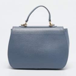 Furla Light Blue Leather Top Handle Bag