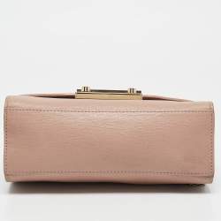 Furla Pale Pink Saffiano Leather Metropolis Flap Top Handle Bag