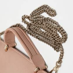 Furla Pale Pink Saffiano Leather Metropolis Flap Top Handle Bag