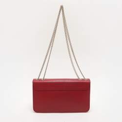 Furla Red Leather Metropolis Chain Shoulder Bag