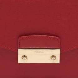 Furla Red Leather Metropolis Chain Shoulder Bag