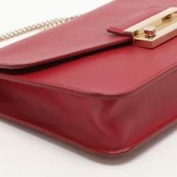 Furla Red Leather Metropolis Chain Shoulder Bag