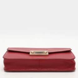 Furla Red Leather Metropolis Chain Shoulder Bag