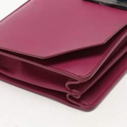 Furla Magenta Leather Embellished Flap Shoulder Bag