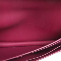 Furla Magenta Leather Embellished Flap Shoulder Bag
