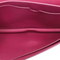 Furla Magenta Leather Embellished Flap Shoulder Bag