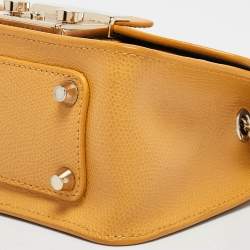 Furla Yellow Leather Mini Metropolis Chain Crossbody Bag