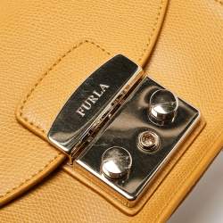 Furla Yellow Leather Mini Metropolis Chain Crossbody Bag