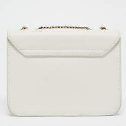 Pre Owned Furla White Leather Mini Bella Crossbody Bag