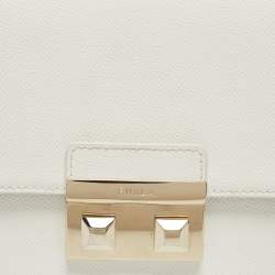 Pre Owned Furla White Leather Mini Bella Crossbody Bag