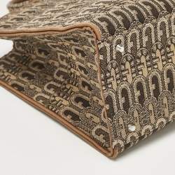 Furla Brown Jacquard Canvas Large Opportunity Tote