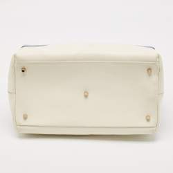Furla Blue/White Rubber and Leather Candy Flap Satchel