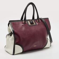 Furla Tricolor Leather Triple Compartment Tote