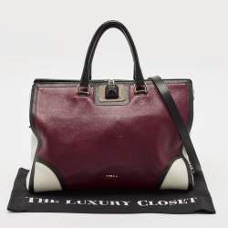 Furla Tricolor Leather Triple Compartment Tote