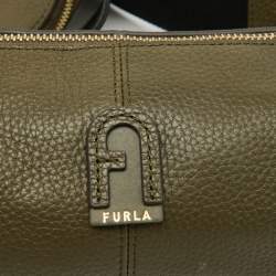 Pre Owned Furla Olive Green Leather Primula Coin Pouch Crossbody Bag