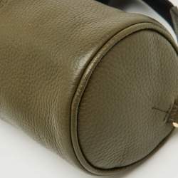 Pre Owned Furla Olive Green Leather Primula Coin Pouch Crossbody Bag