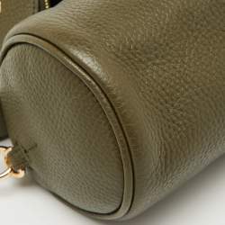 Pre Owned Furla Olive Green Leather Primula Coin Pouch Crossbody Bag